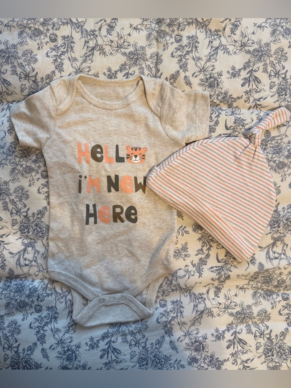 NWOT Tiger Onesie and Matching Hat - 3-6 Months